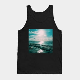 Sun Glitter on Blue Ocean Waves Tank Top